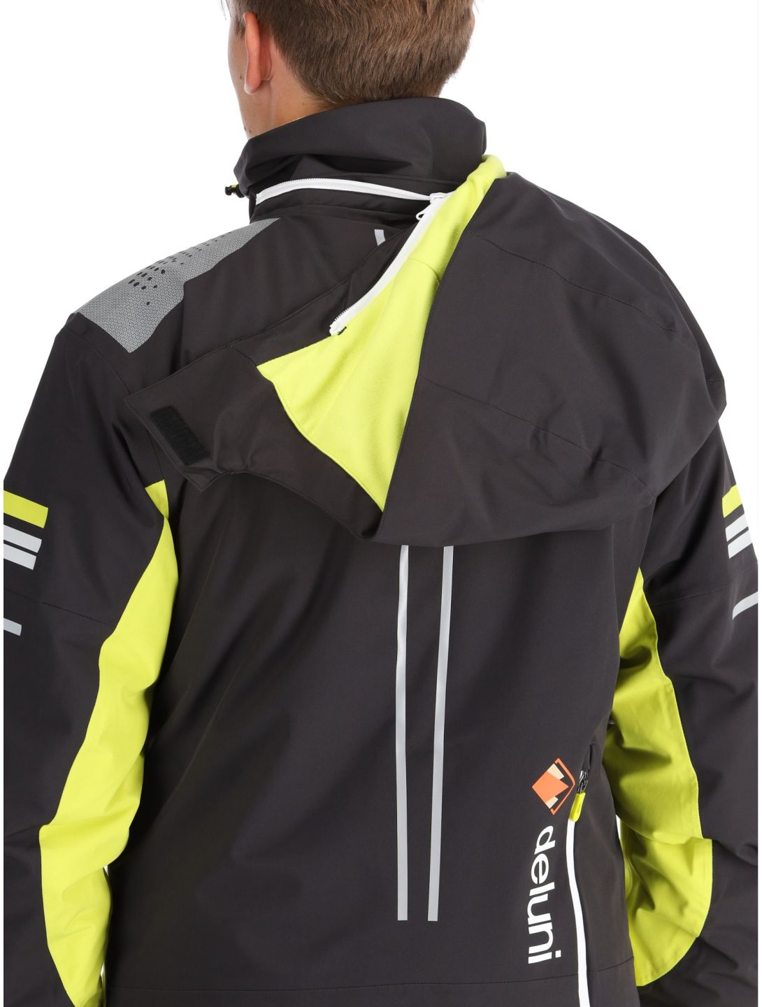 Deluni, Challenger 4 ski jacket men Black / Yellow Lime black, yellow 