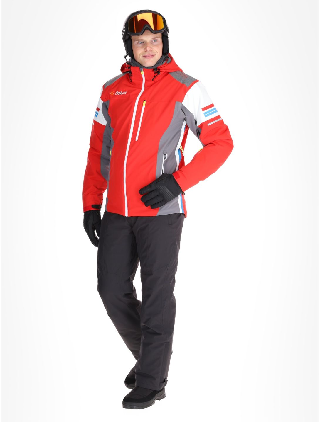 Deluni, Challenger 4 ski jacket men Red / Anthracite grey, red 