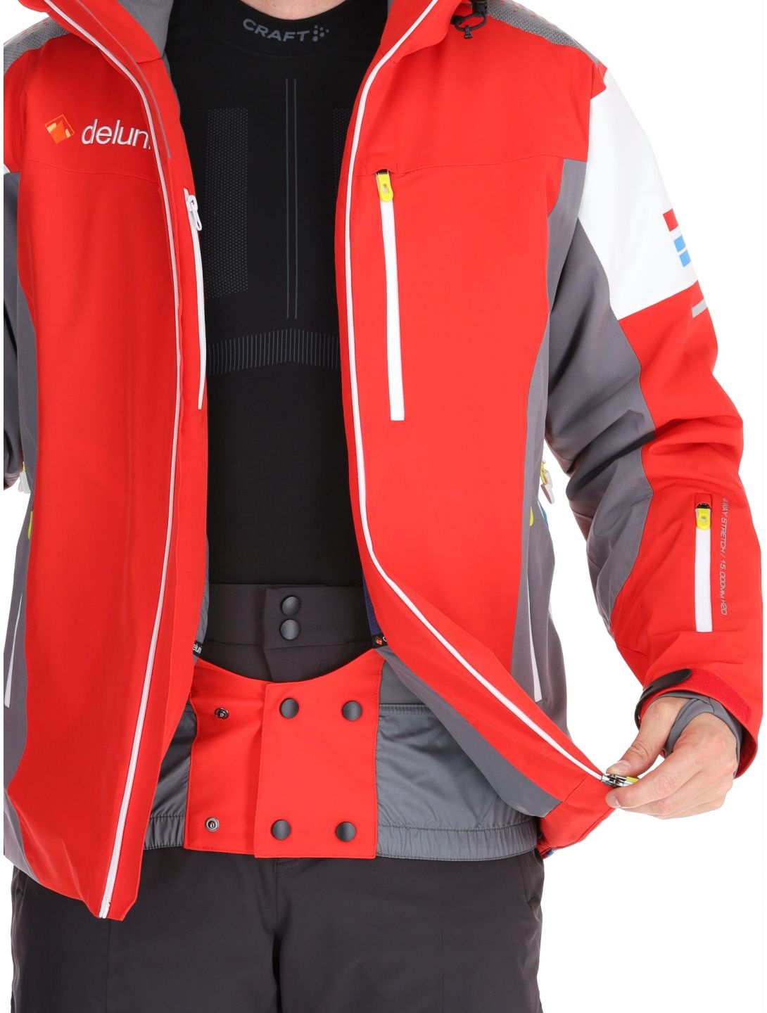 Deluni, Challenger 4 ski jacket men Red / Anthracite grey, red 