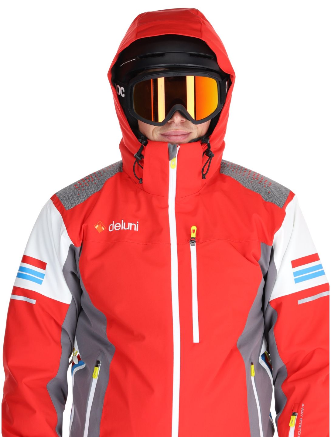 Deluni, Challenger 4 ski jacket men Red / Anthracite grey, red 