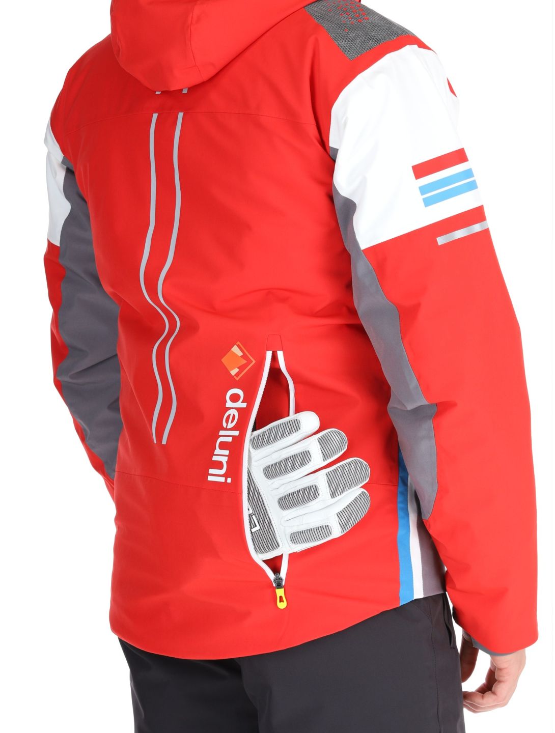 Deluni, Challenger 4 ski jacket men Red / Anthracite grey, red 