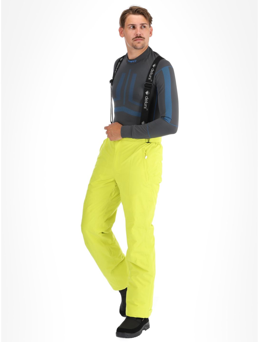 Deluni, Challenger 4 ski pants men Yellow Lime yellow 