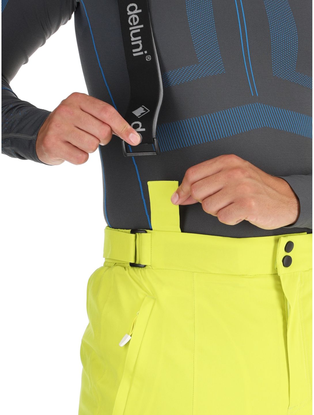 Deluni, Challenger 4 ski pants men Yellow Lime yellow 