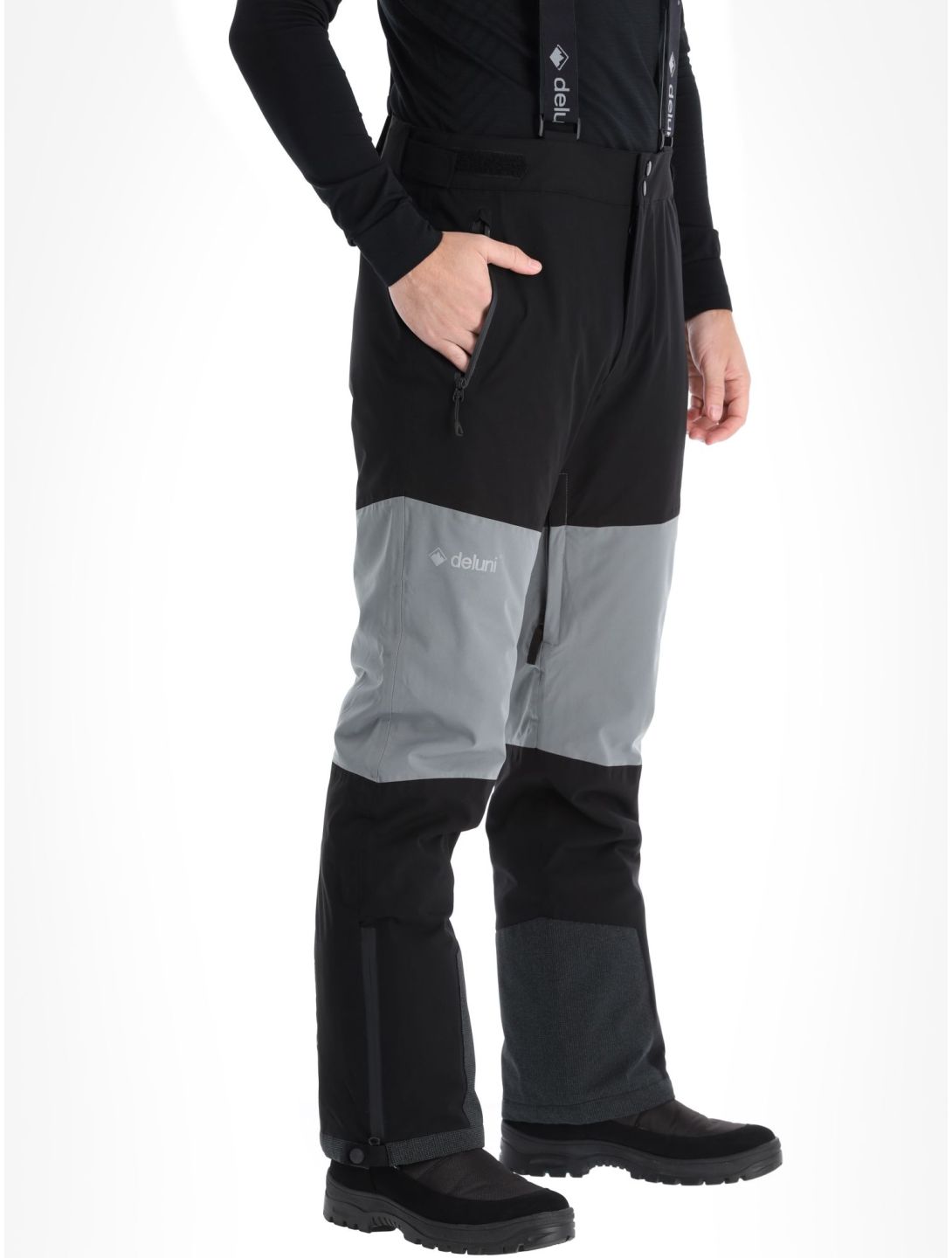 Deluni, Icerocker Pro ski pants men Black / Dark Grey black, grey 