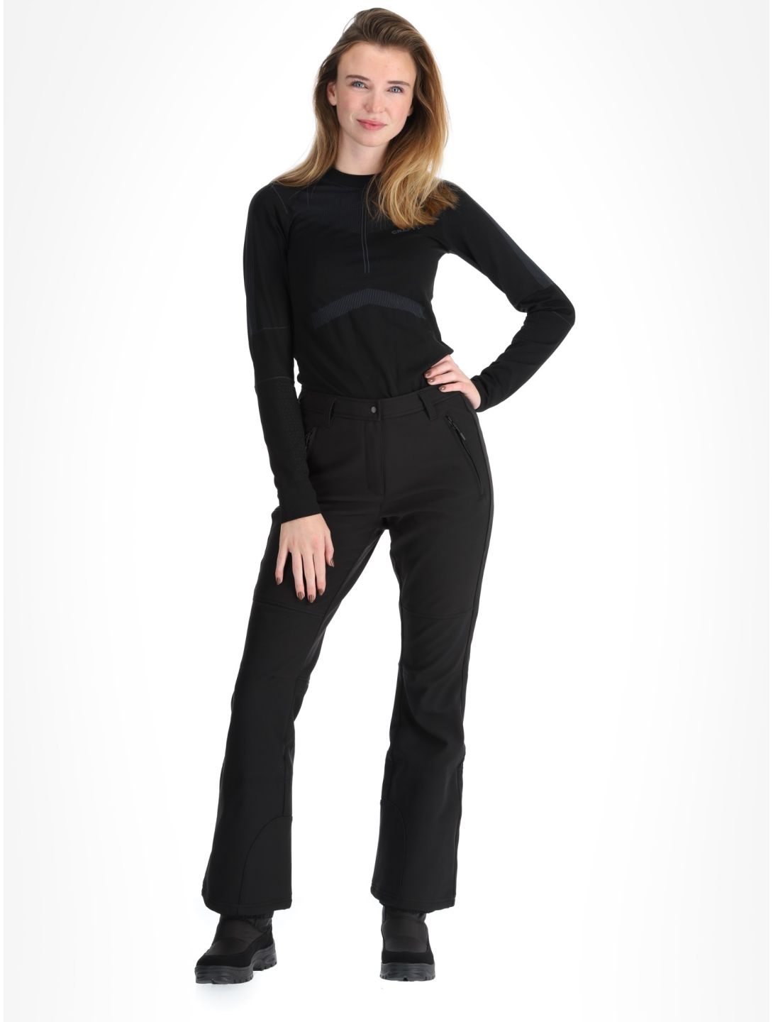 Deluni, Neva softshell ski pants women Basic Black black 