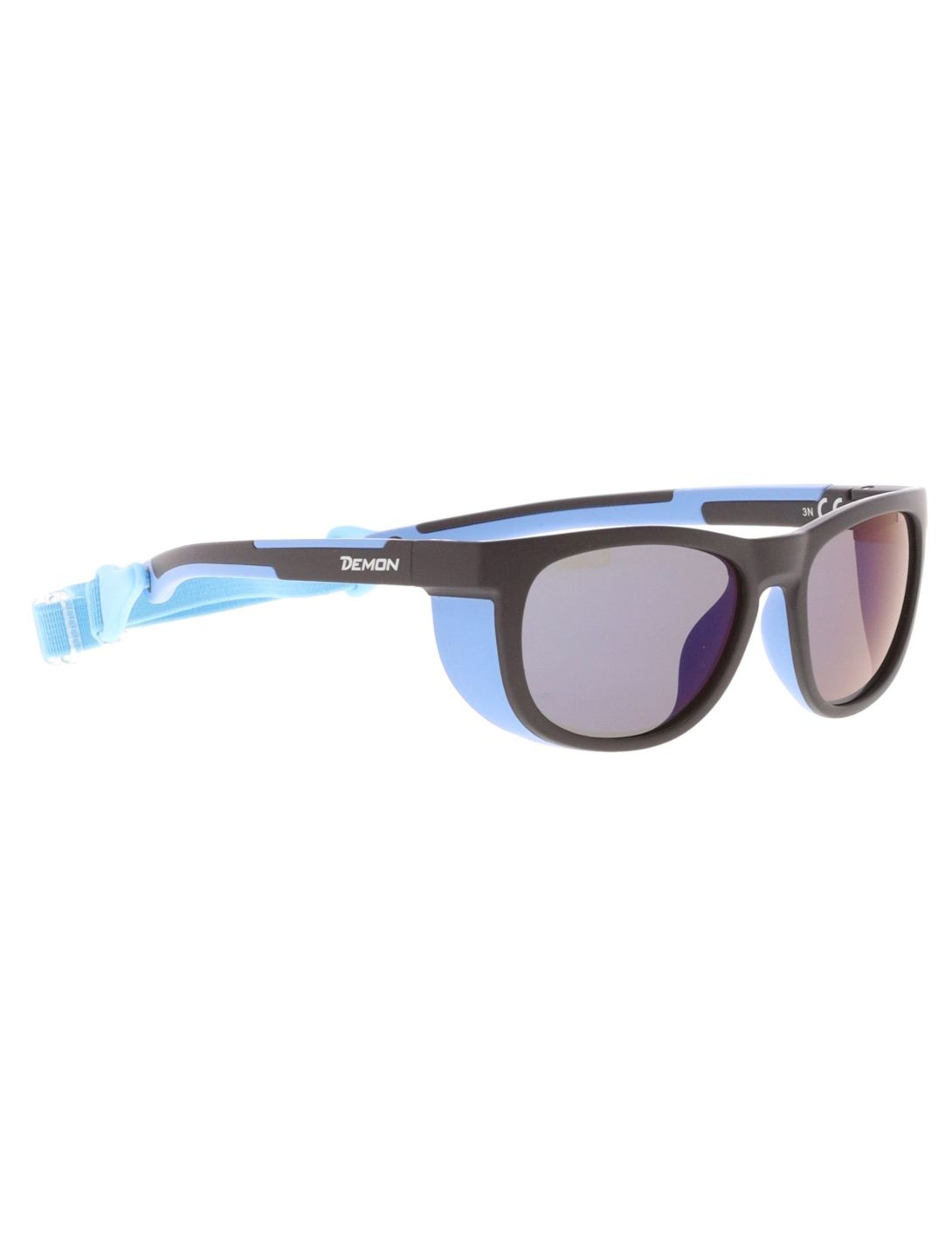 Demon, Rock sunglasses kids Rubber Black - Blue Mirror black 