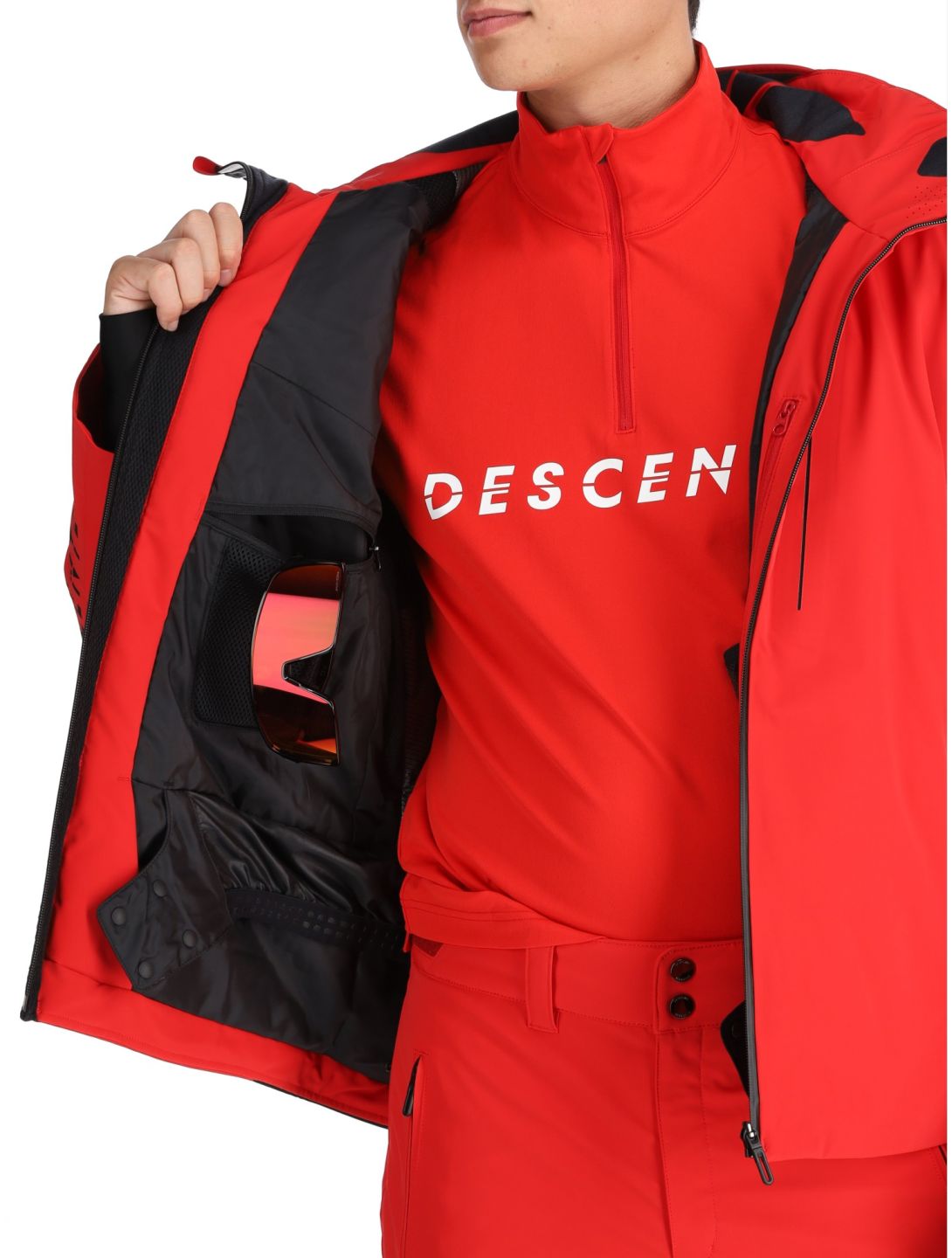 Descente, M-GK29 ski jacket men Electric Red red 