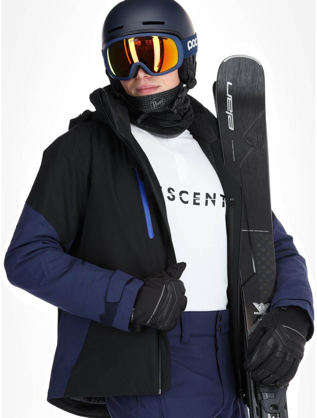 Descente, M-GK33 ski jacket men Black/Dark Night black, blue 