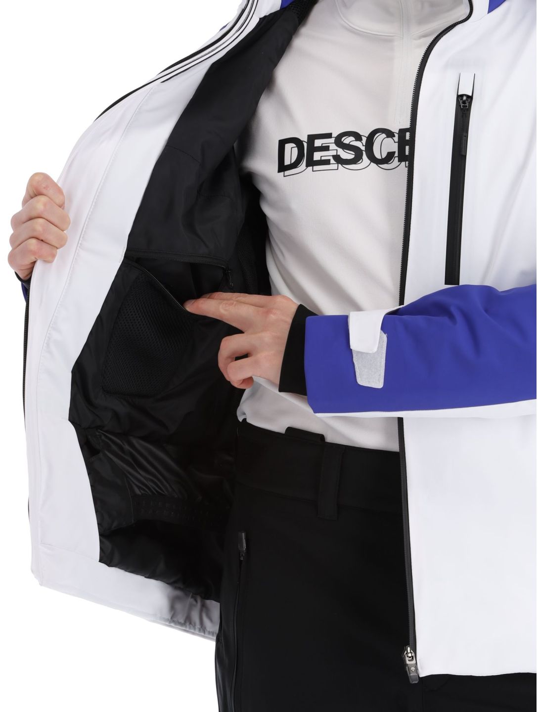 Descente, Paddy ski jacket men Super White blue, white 