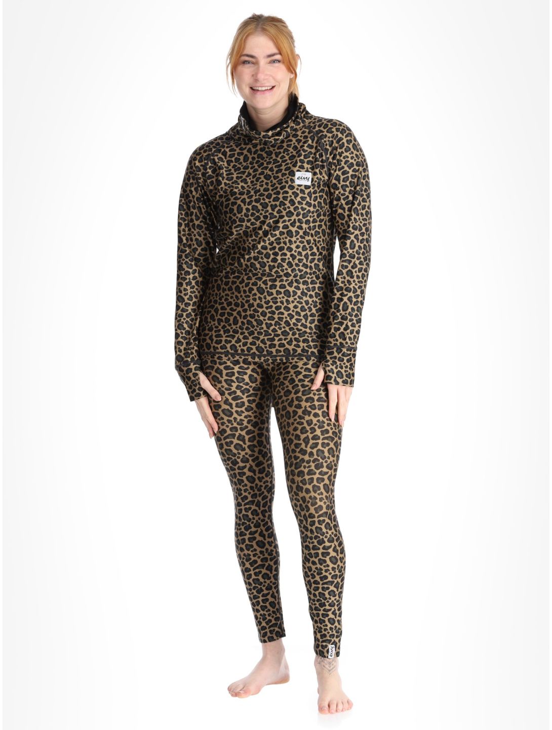 Eivy, Icecold thermal shirt women Leopard brown 