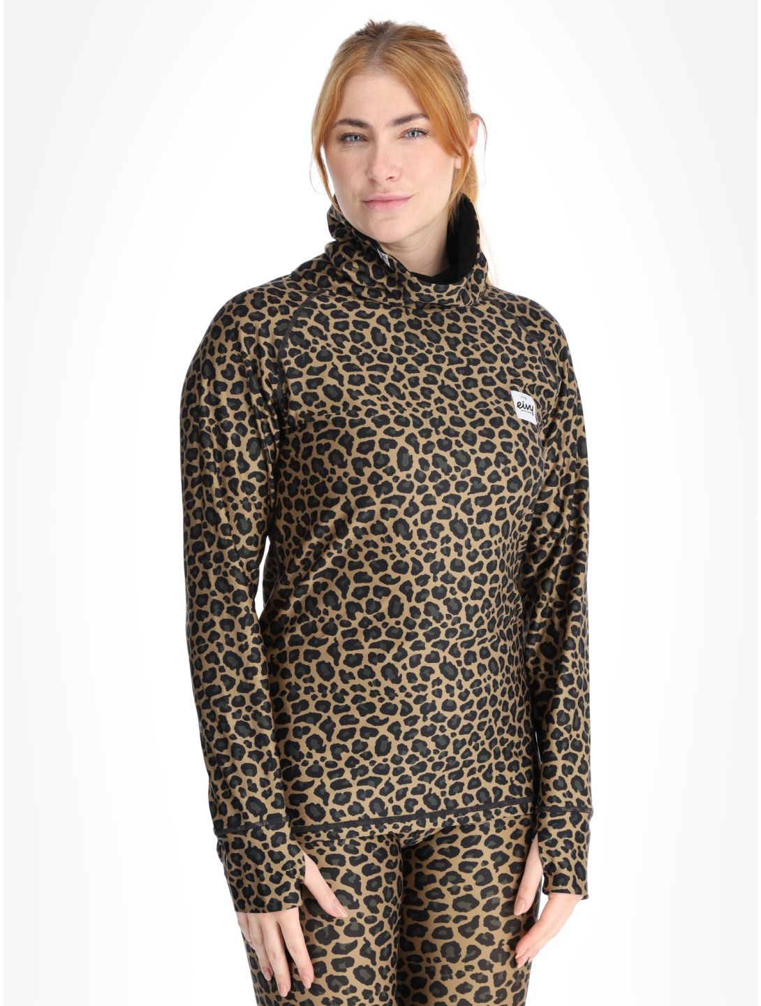 Eivy, Icecold thermal shirt women Leopard brown 