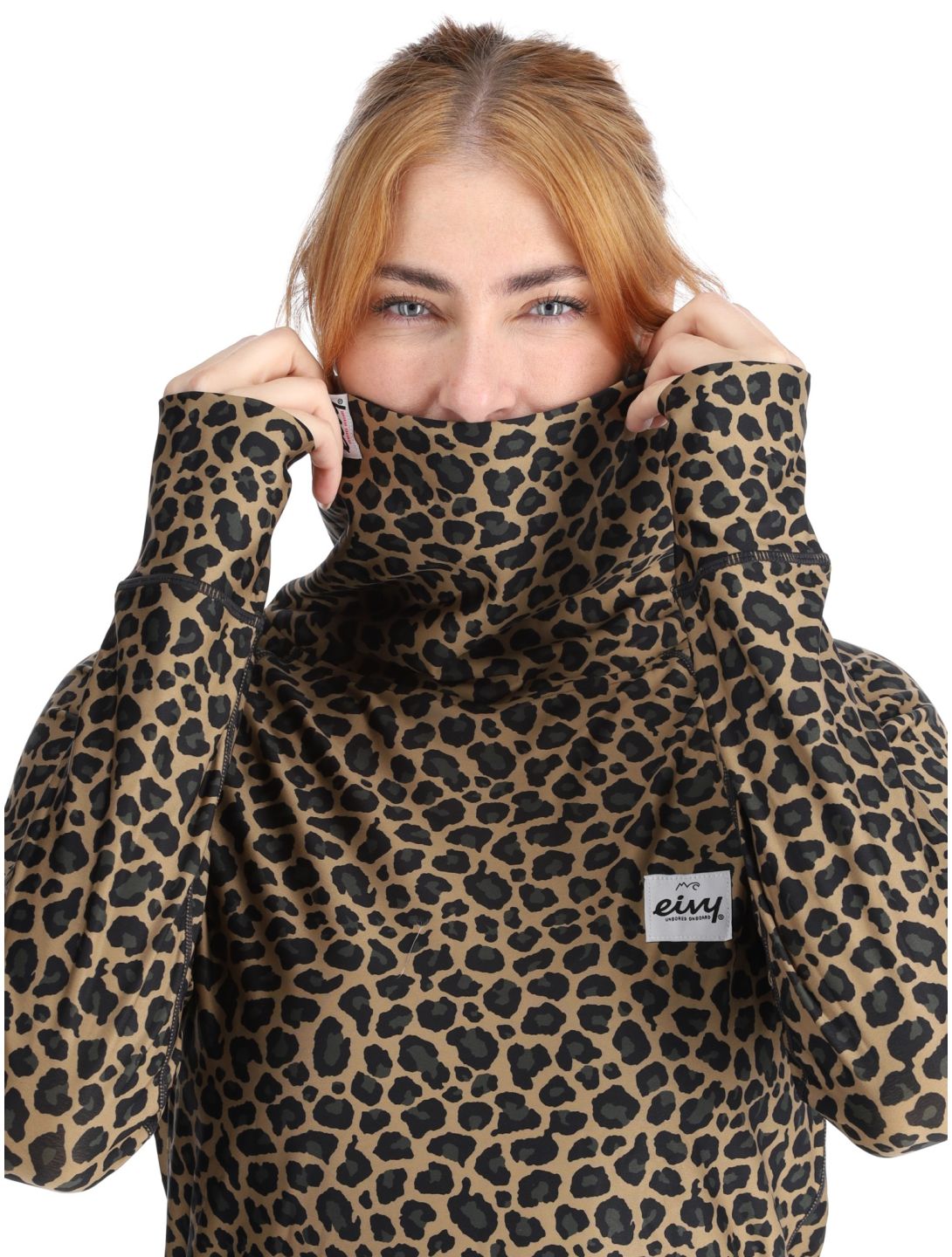 Eivy, Icecold thermal shirt women Leopard brown 