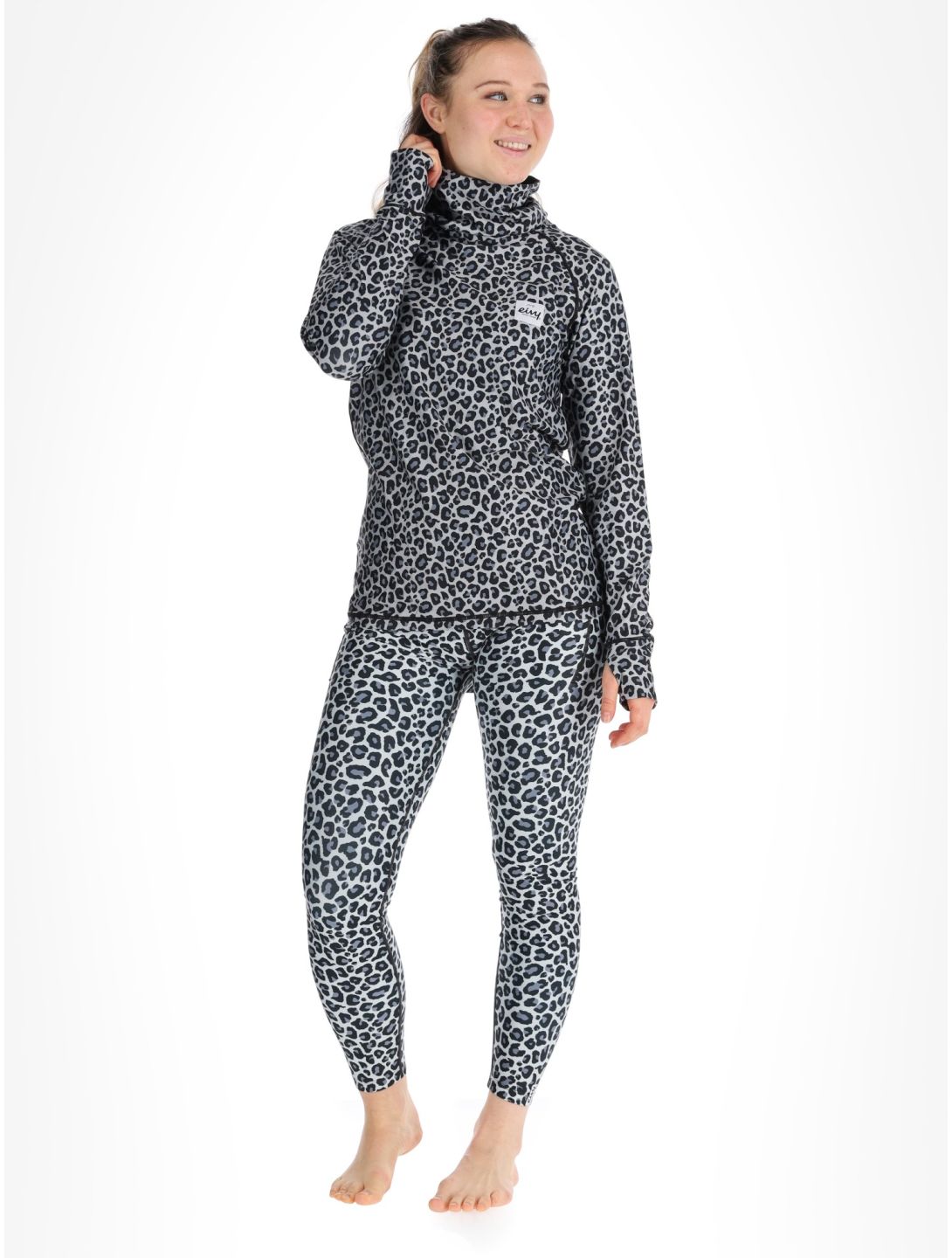 Eivy, Icecold Gaiter thermal shirt women Snow Leopard white 