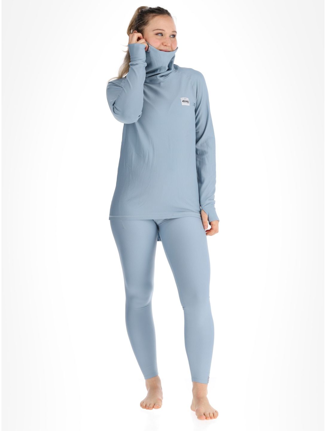 Eivy, Icecold Gaiter Rib thermal shirt women Faded Fog blue 