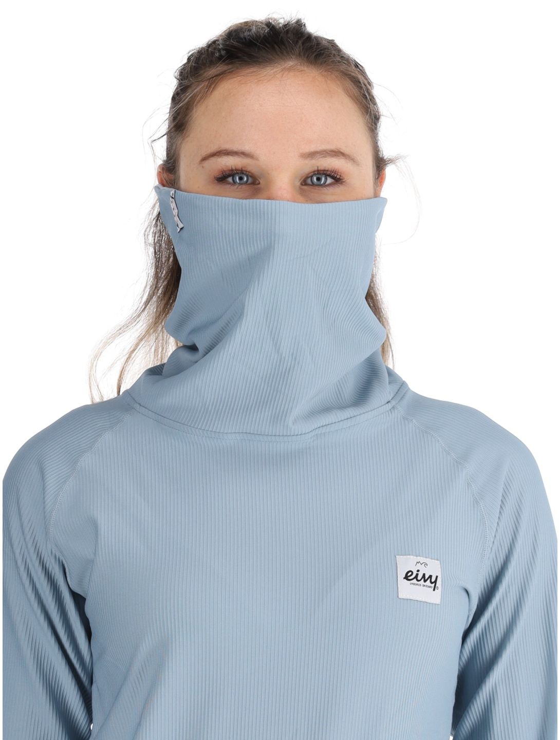 Eivy, Icecold Gaiter Rib thermal shirt women Faded Fog blue 