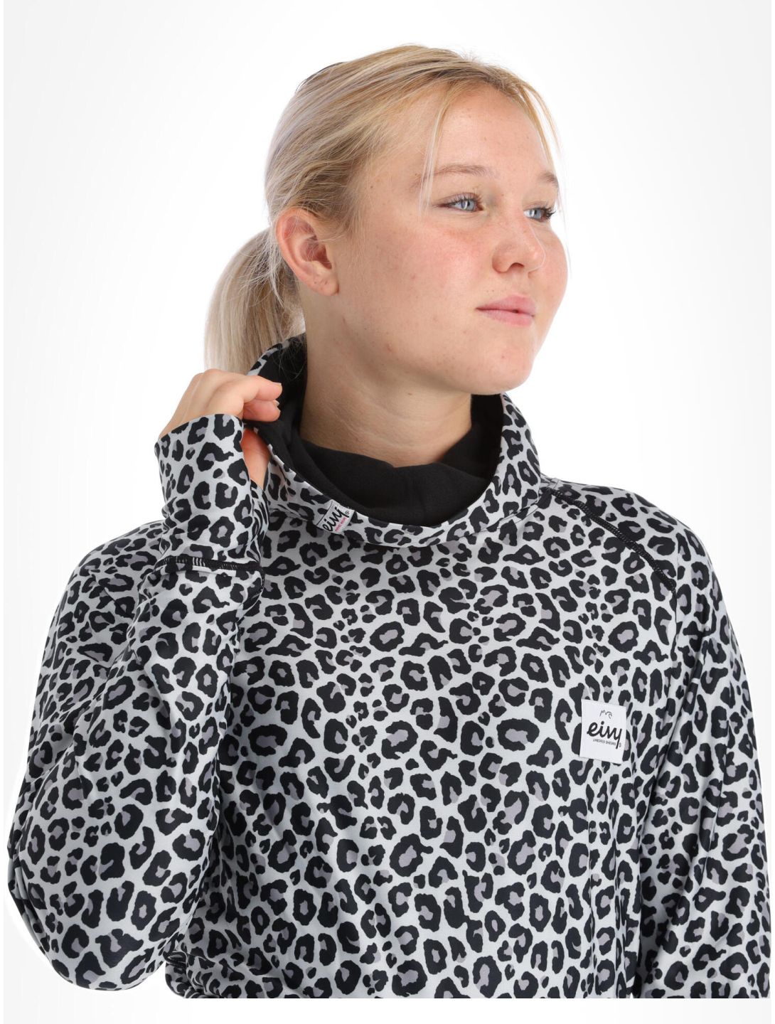 Eivy, Icecold Gaiter thermal shirt women Snow Leopard white 