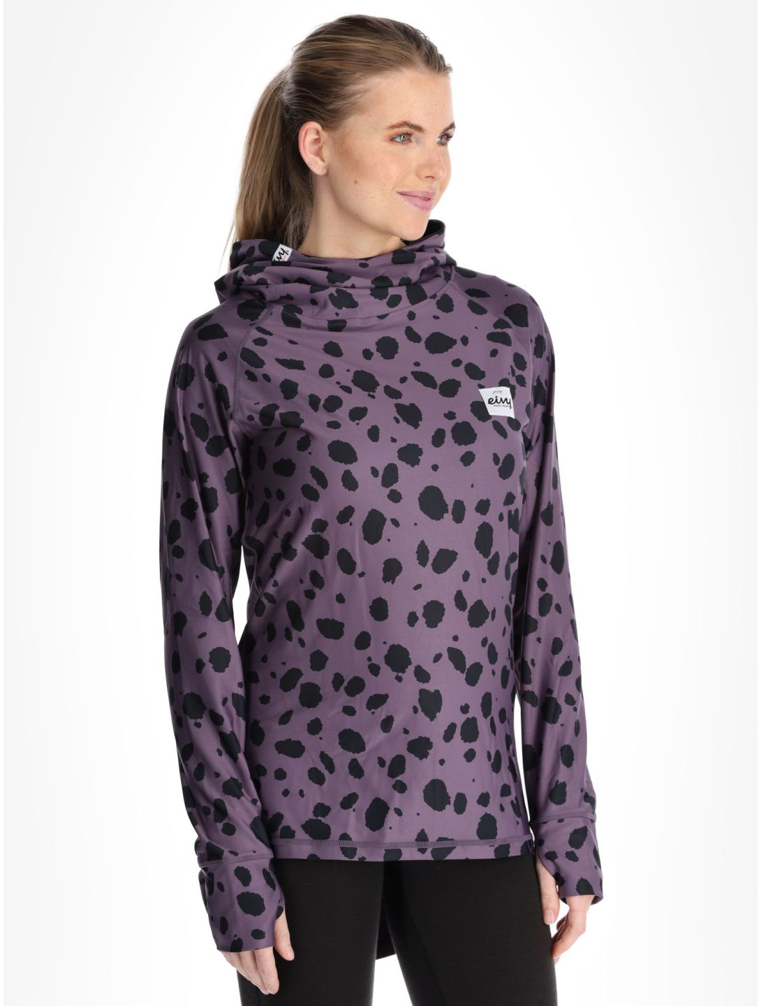 Eivy, Icecold Hood thermal shirt women Purple Cheetah black, purple 