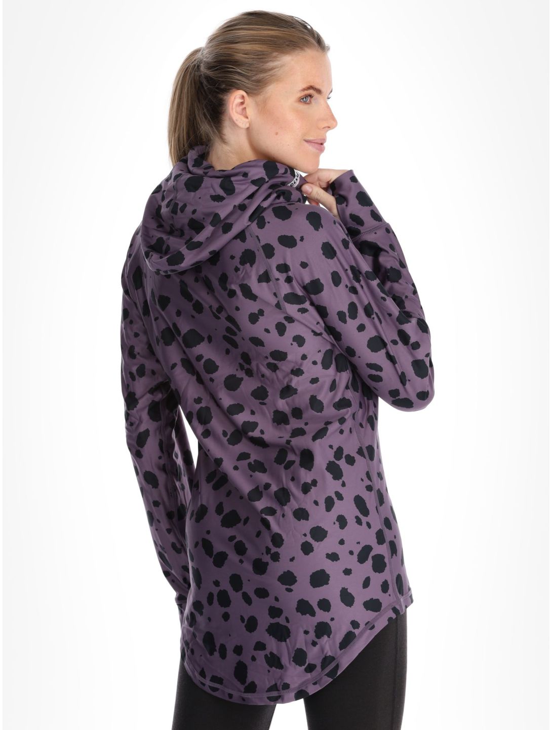 Eivy, Icecold Hood thermal shirt women Purple Cheetah black, purple 