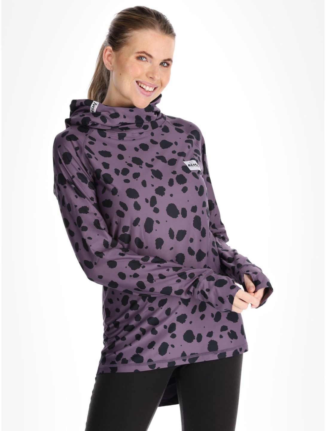 Eivy, Icecold Hood thermal shirt women Purple Cheetah black, purple 