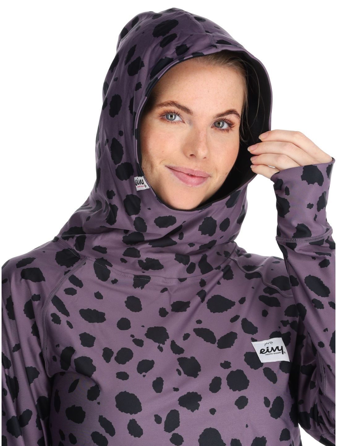 Eivy, Icecold Hood thermal shirt women Purple Cheetah black, purple 