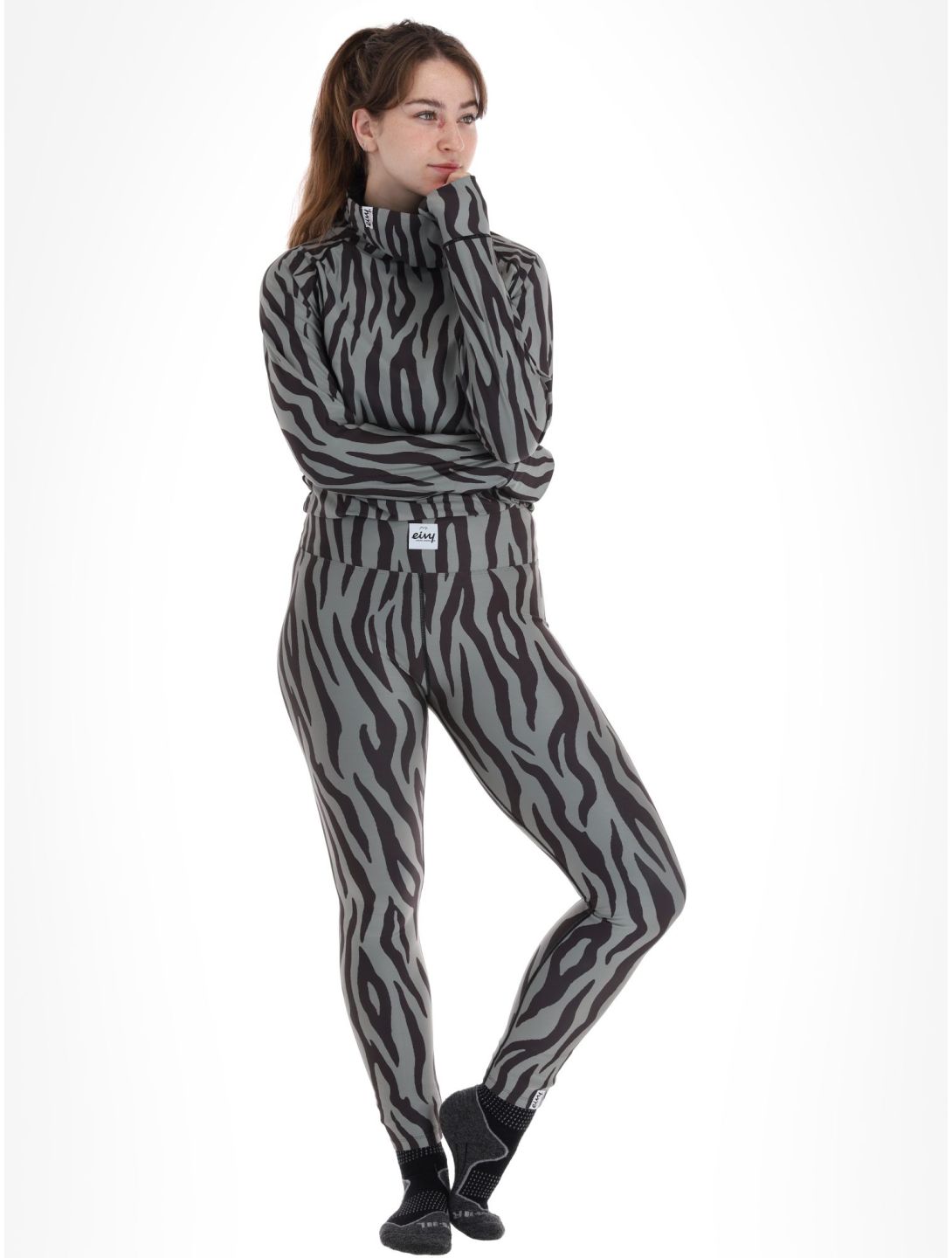 Eivy, Icecold Tights thermal pants women Zebra Oak black, grey 