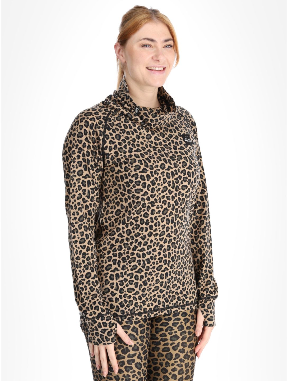 Eivy, Icecold Wool thermal shirt women Leopard brown 