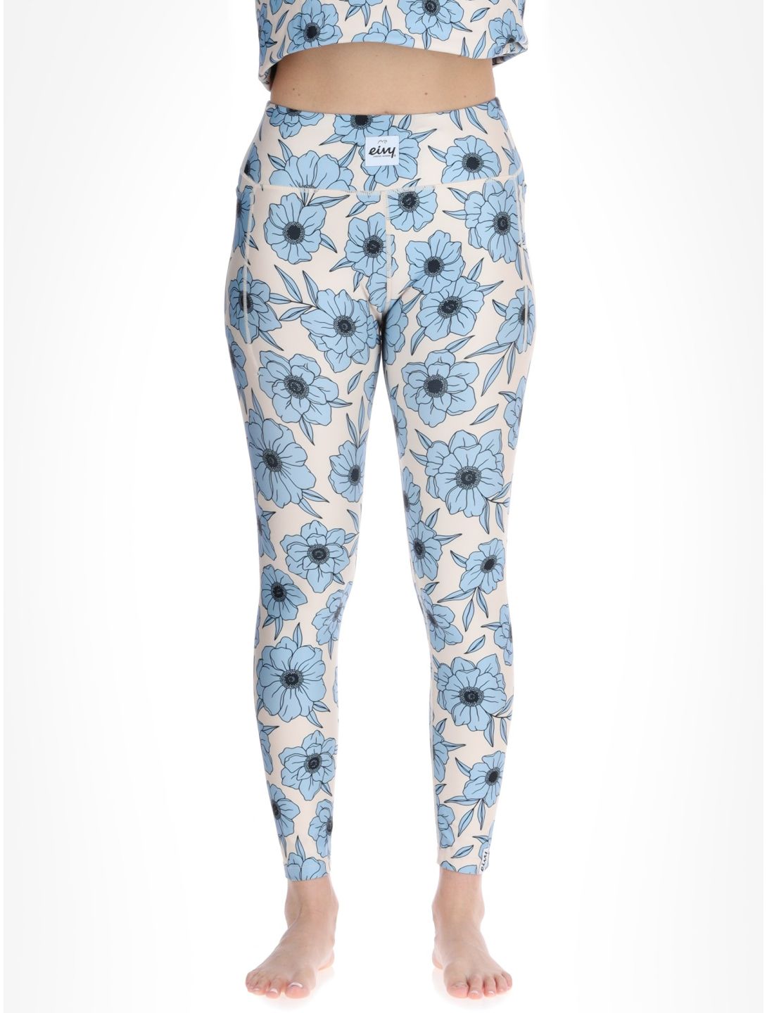 Eivy, Pocket thermal pants women Blue Flower blue, white 