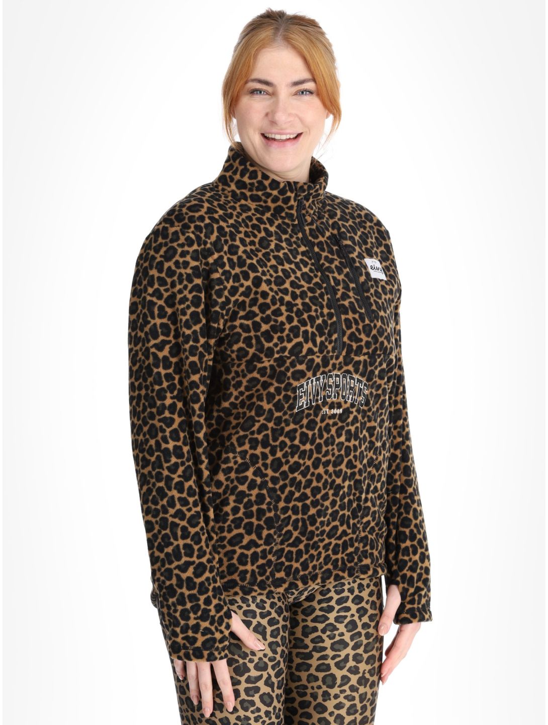 Eivy, Techlight Halfzip Fleece sweater women Leopard brown 