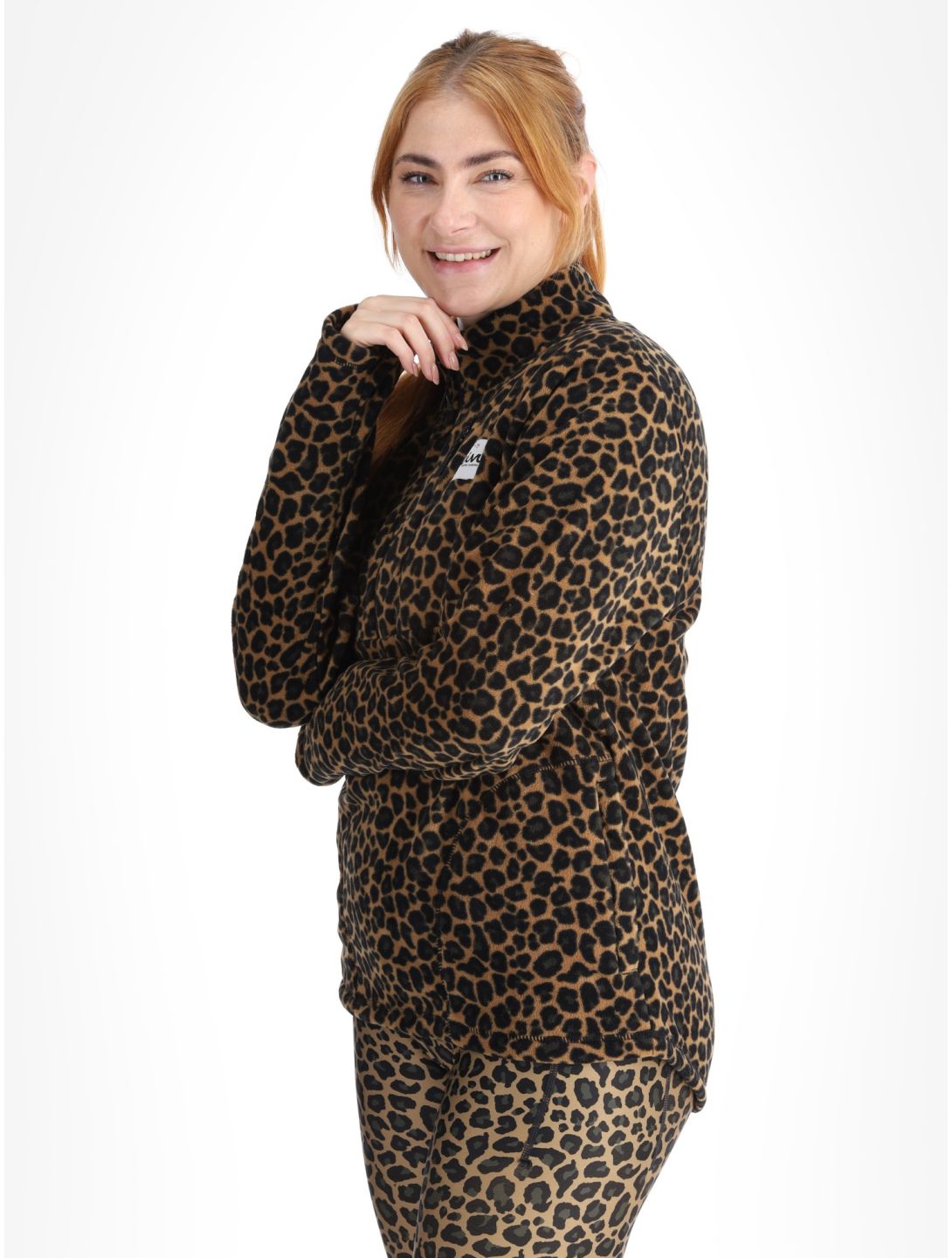 Eivy, Techlight Halfzip Fleece sweater women Leopard brown 