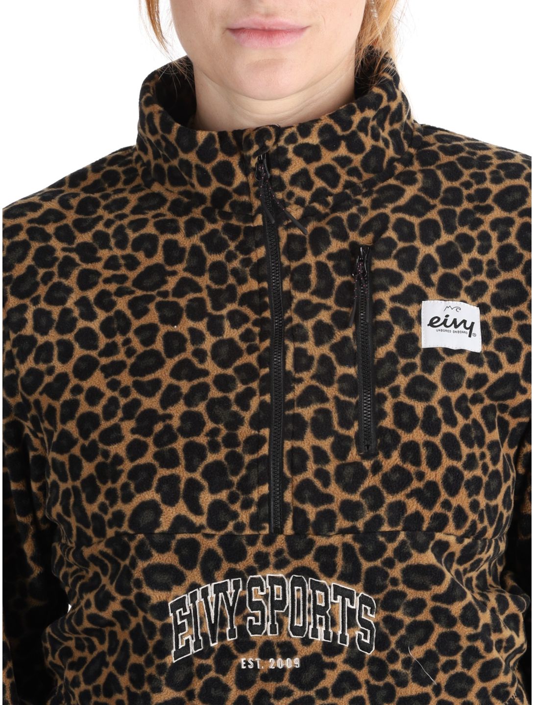 Eivy, Techlight Halfzip Fleece sweater women Leopard brown 