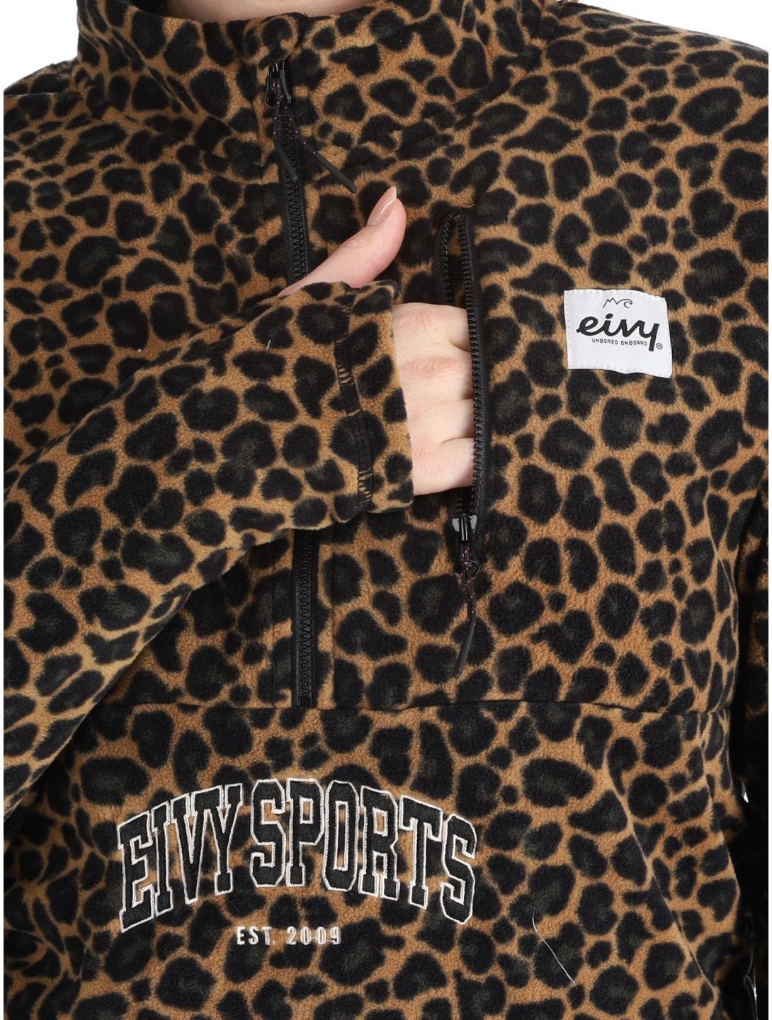 Eivy, Techlight Halfzip Fleece sweater women Leopard brown 