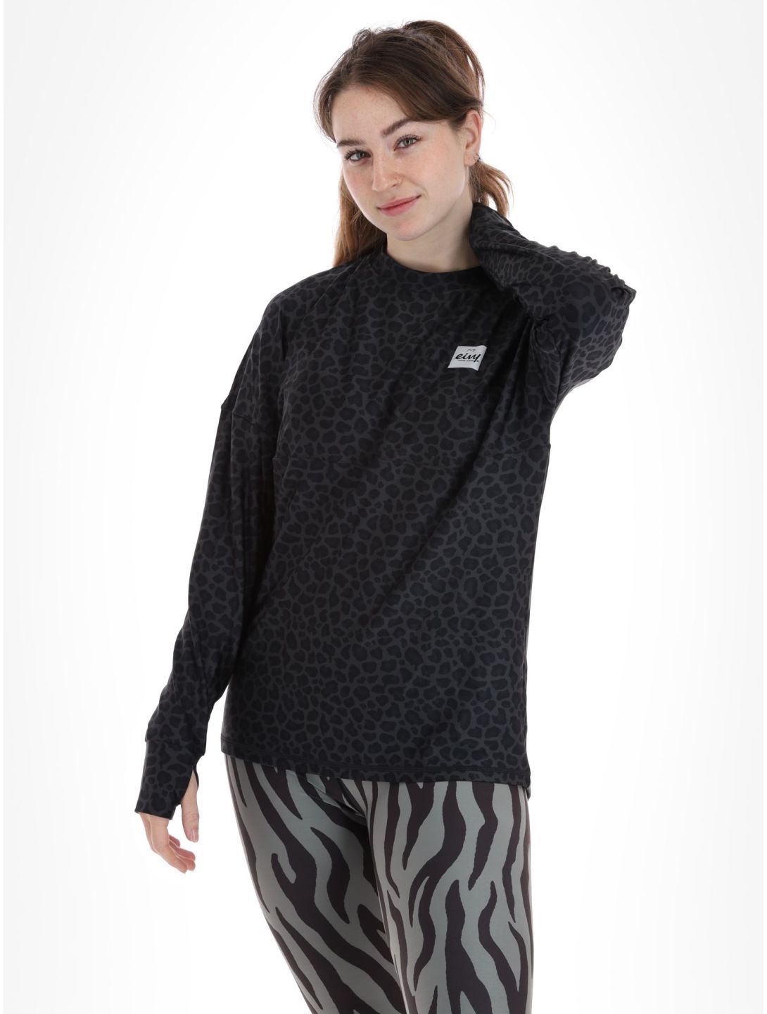 Eivy, Venture pullover women Black Leopard black 