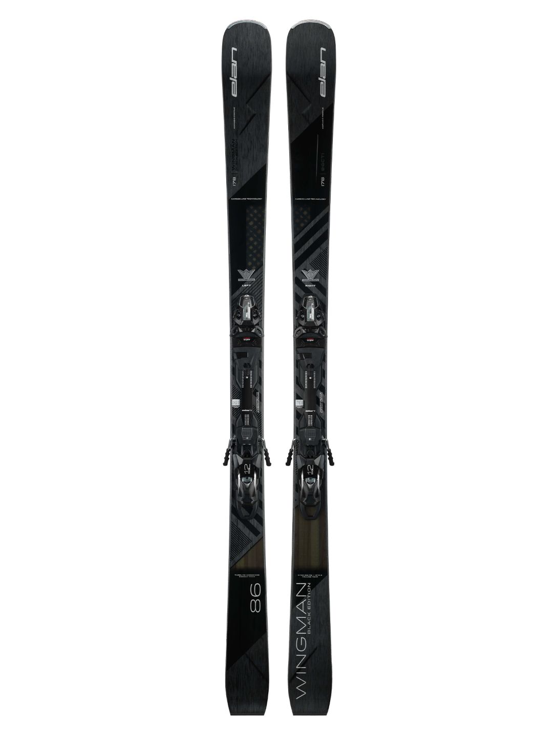 Elan, Elan Wingman 86 FusionX Black Edition (2024-2025) skis unisex Black 