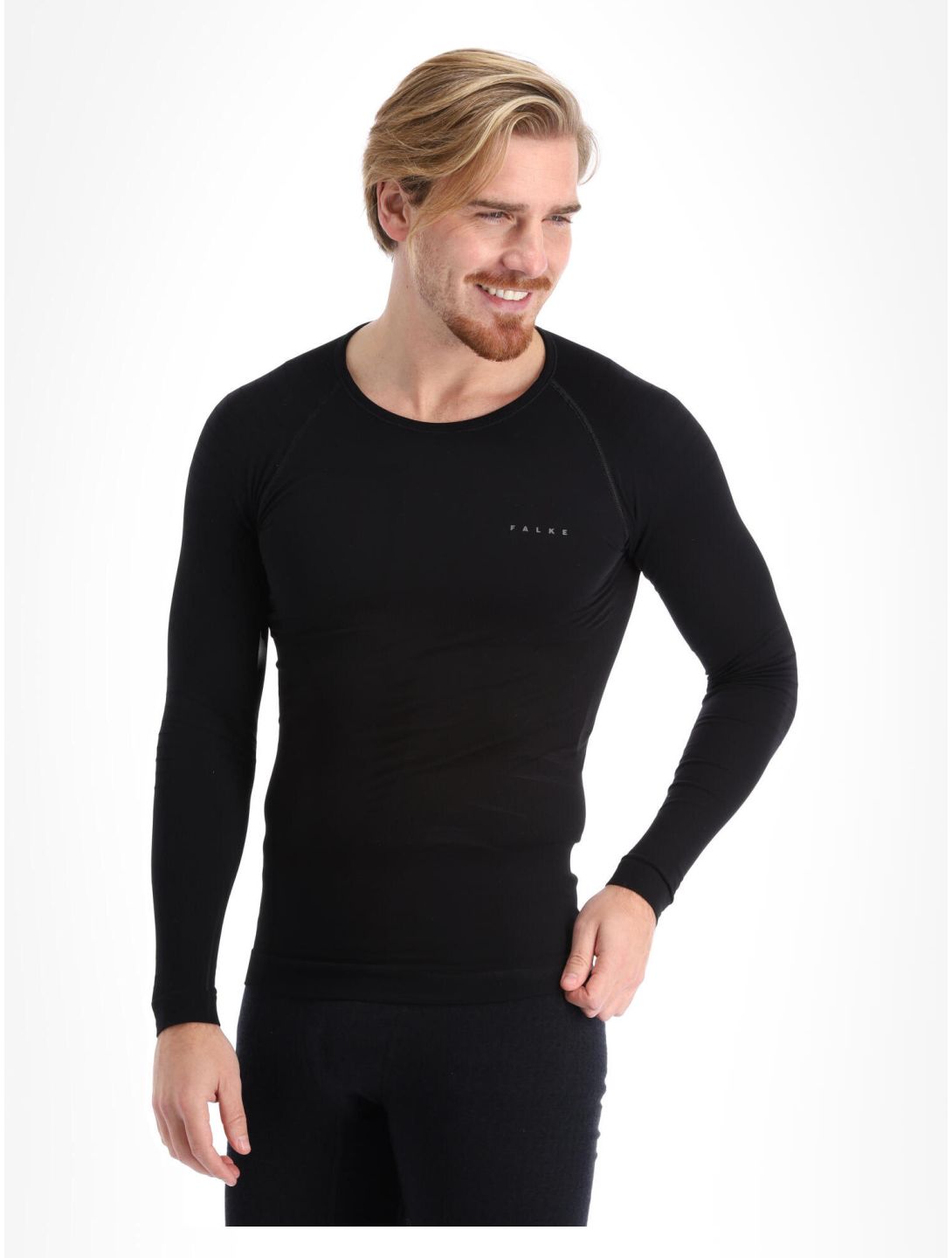 Falke, Longsleeved Shirt Tight thermal shirt men Black black 