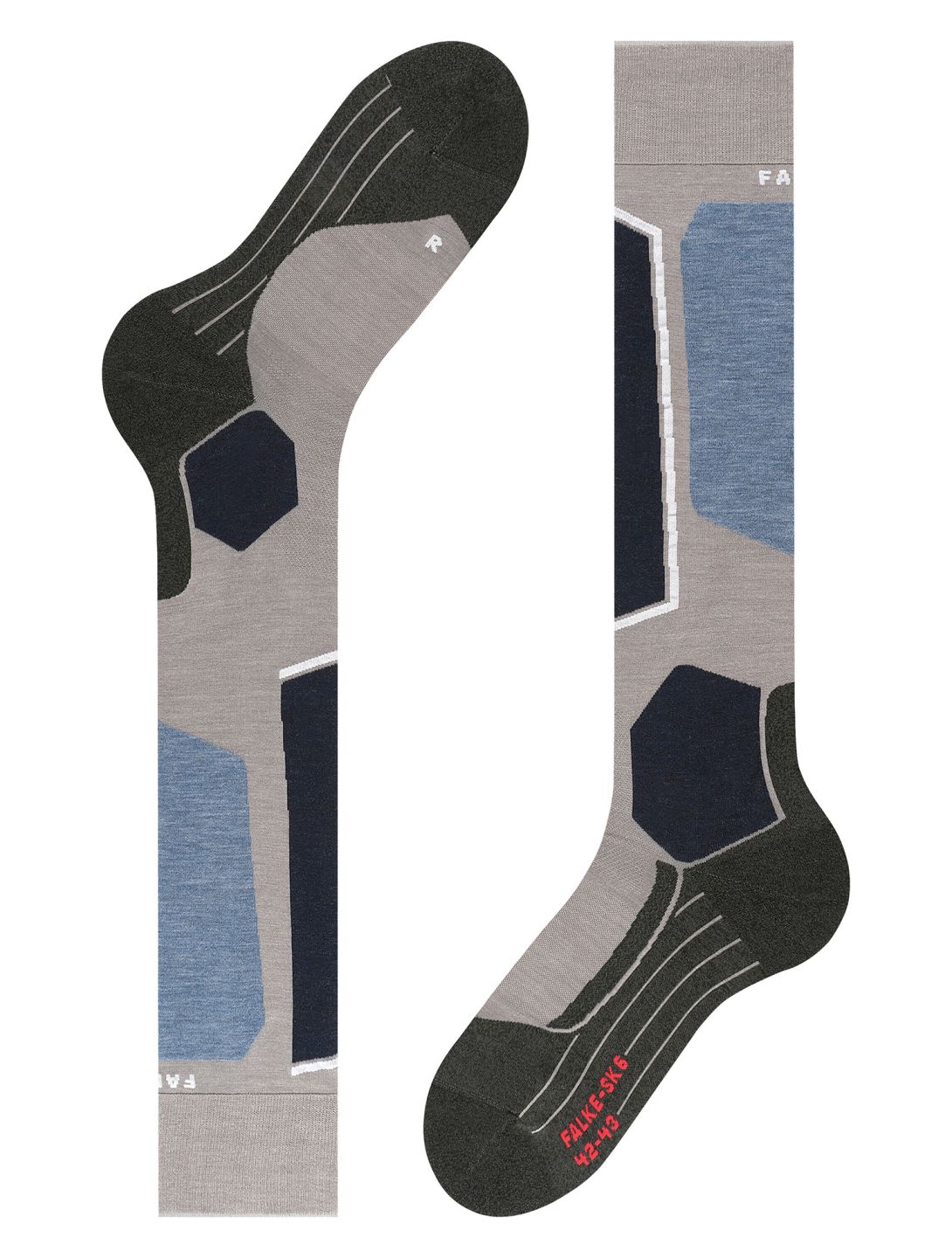 Falke, SK6 Pro ski socks men M. Grey Melange grey 