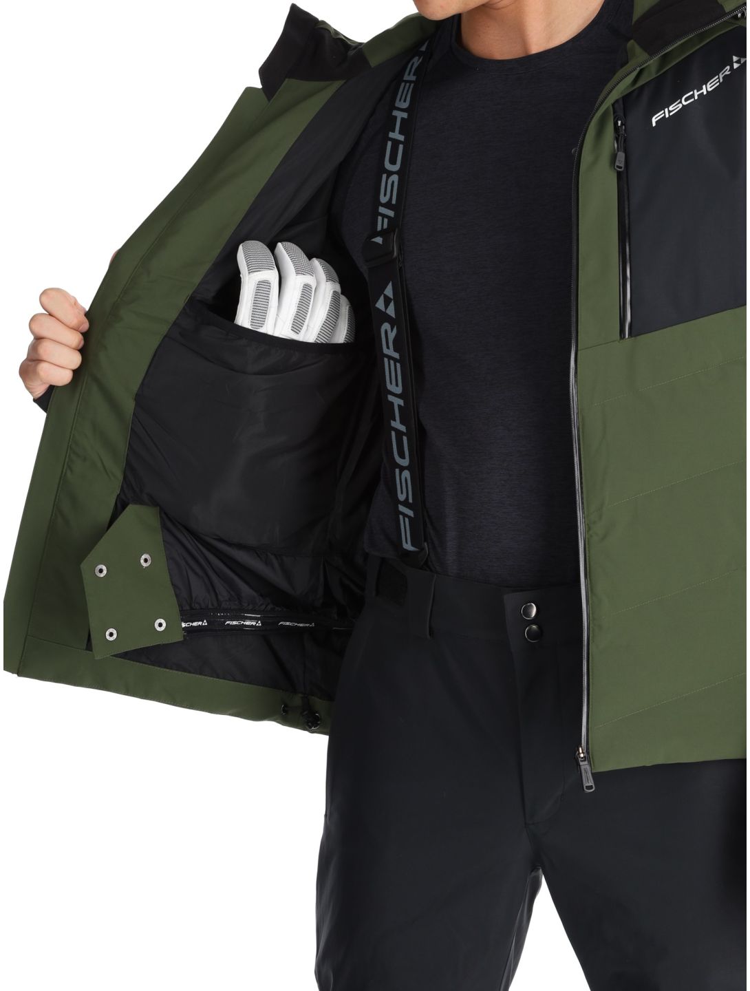 Fischer, Anniversary ski jacket men R.Green-R.Green-Black 