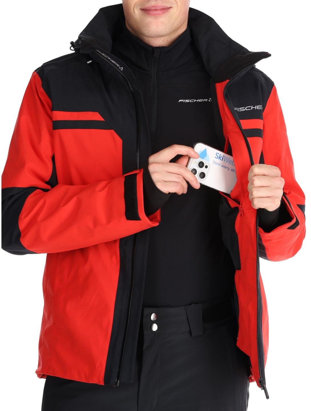 Fischer, Cascade ski jacket men C.Red-C.Red-Black 