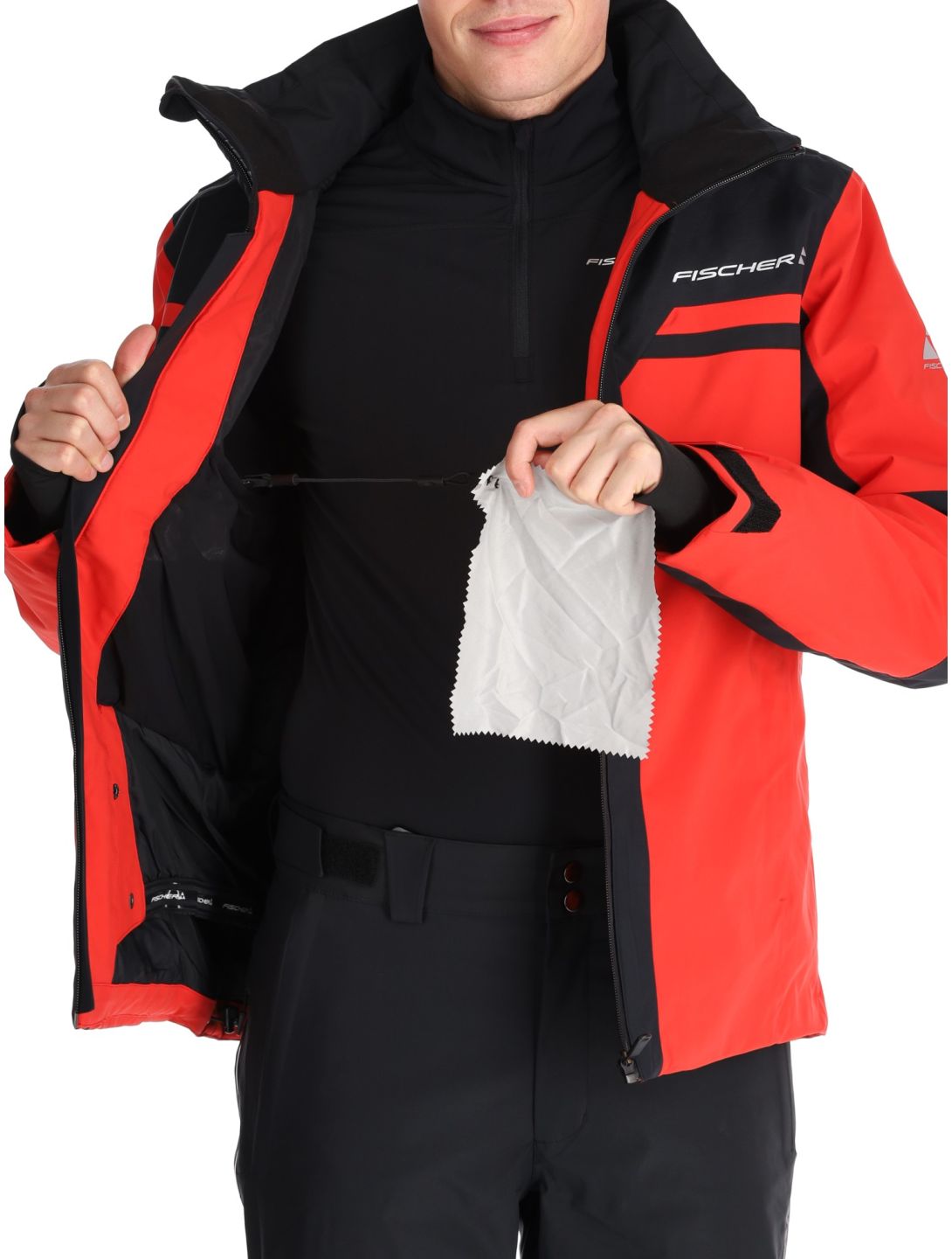 Fischer, Cascade ski jacket men C.Red-C.Red-Black 