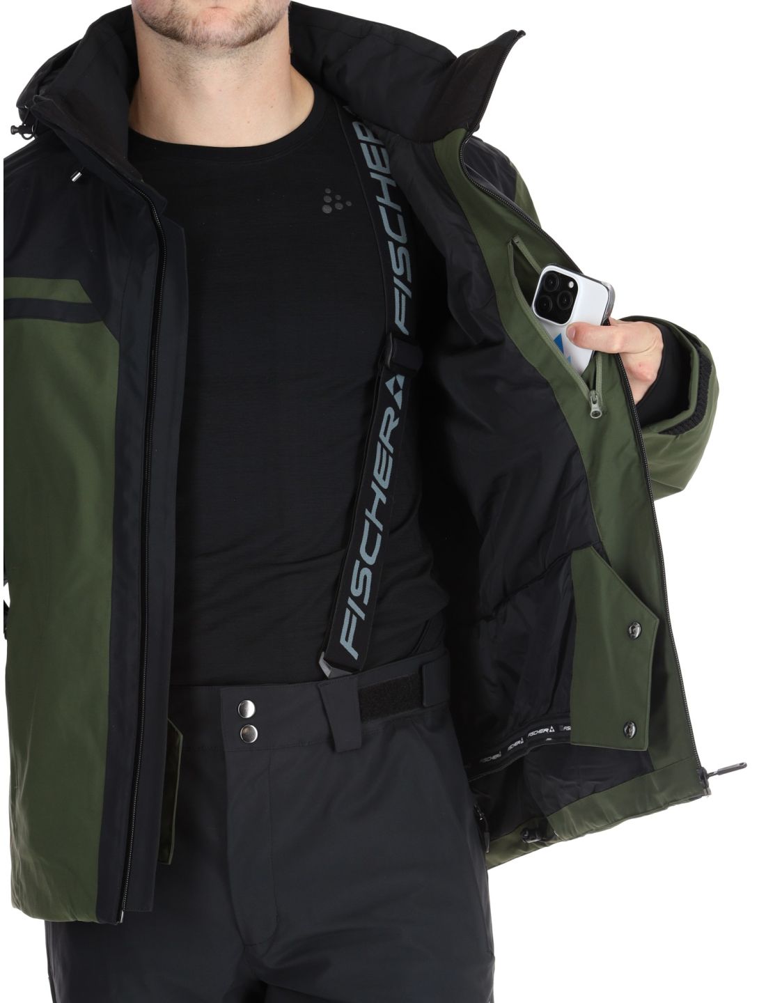 Fischer, Cascade ski jacket men R.Green-R.Green-Black 