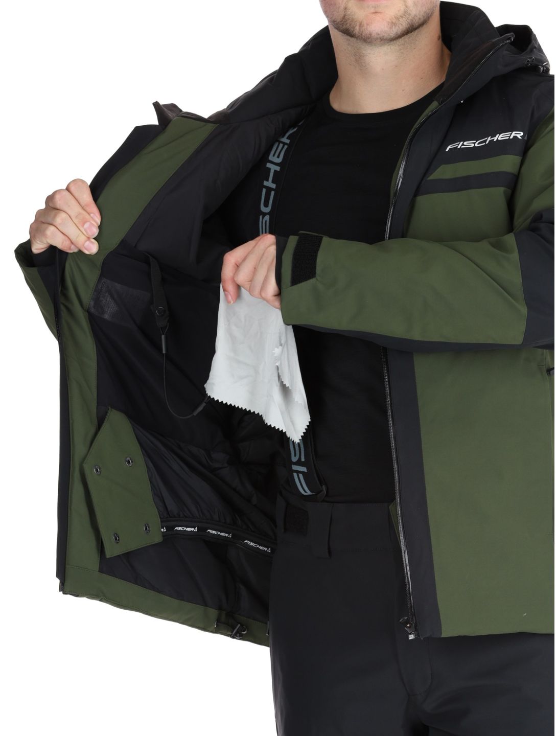 Fischer, Cascade ski jacket men R.Green-R.Green-Black 