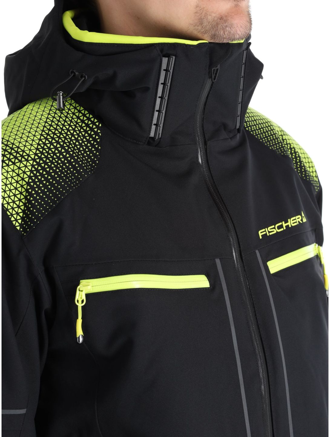 Fischer, RC4 ski jacket men Black black 