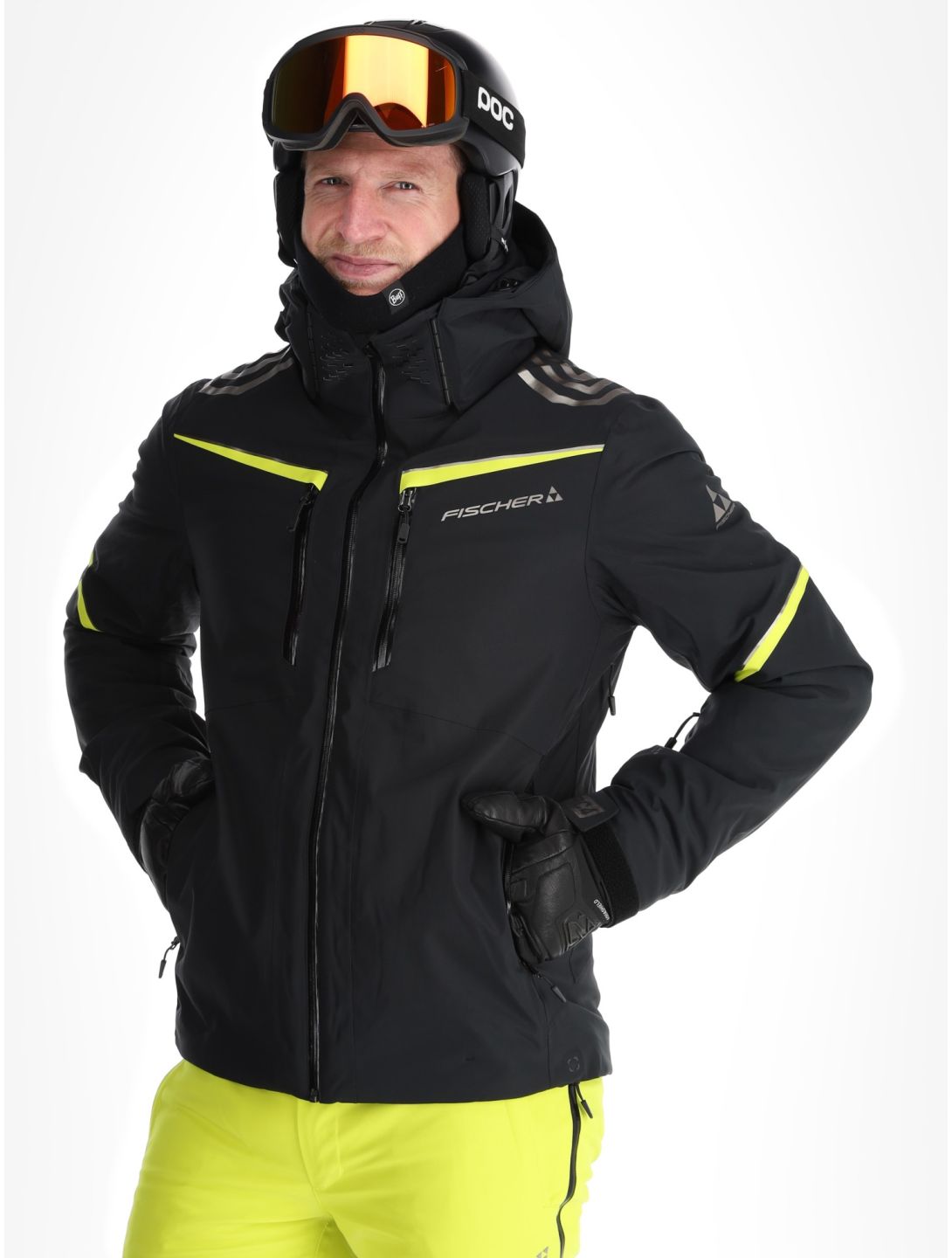 Fischer, RC4 ski jacket men Black black 