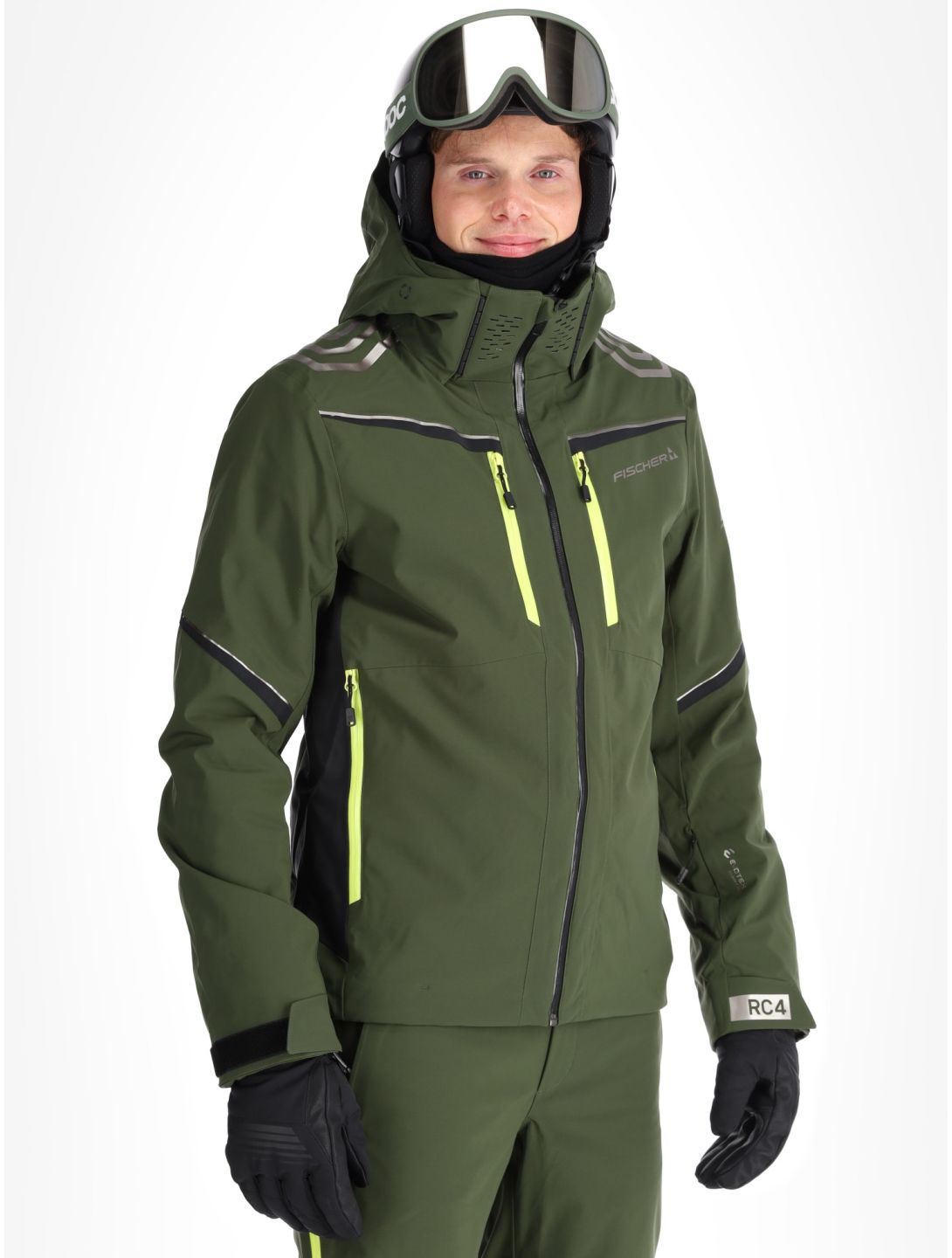 Fischer, RC4 ski jacket men Rifle Green green 