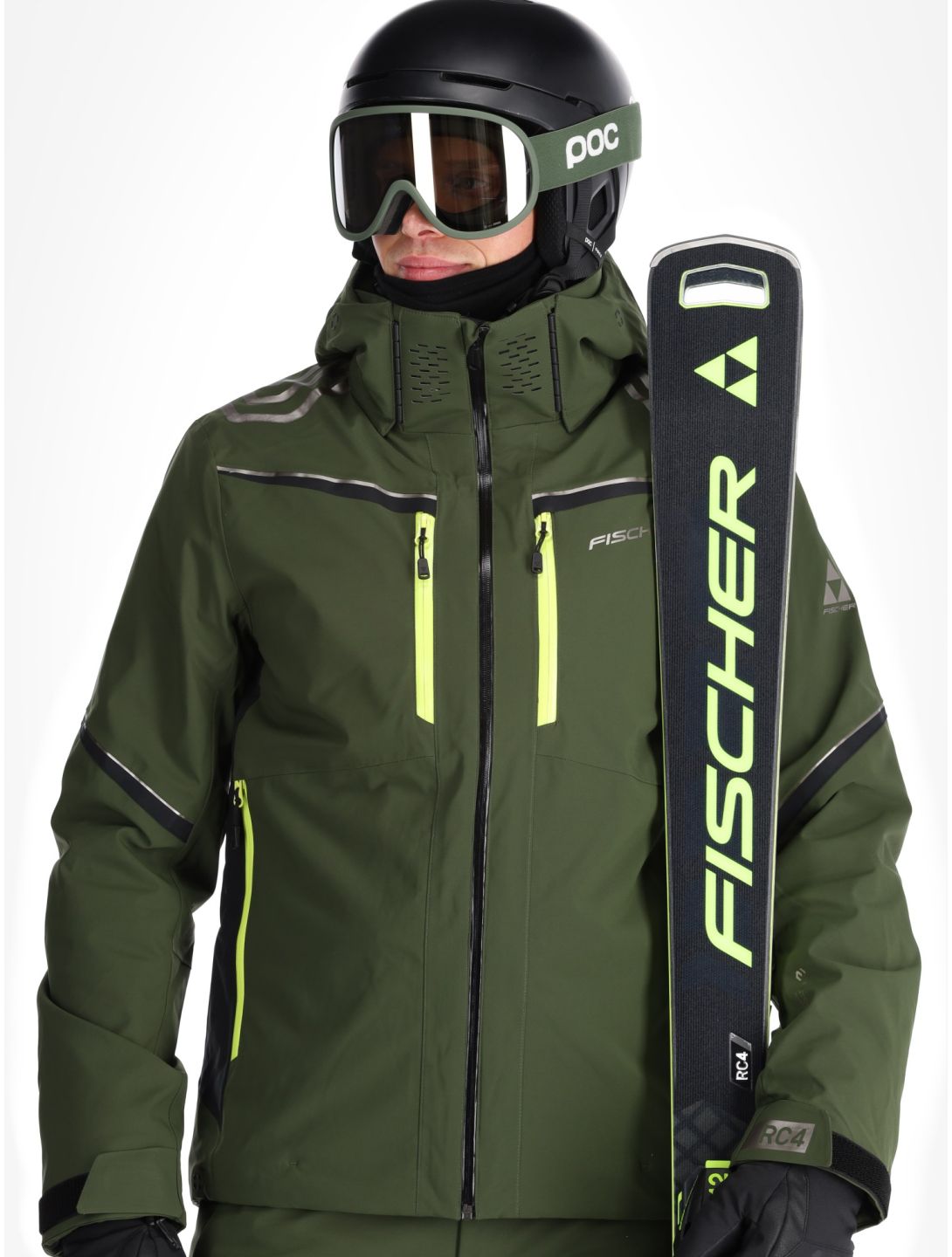 Fischer, RC4 ski jacket men Rifle Green green 