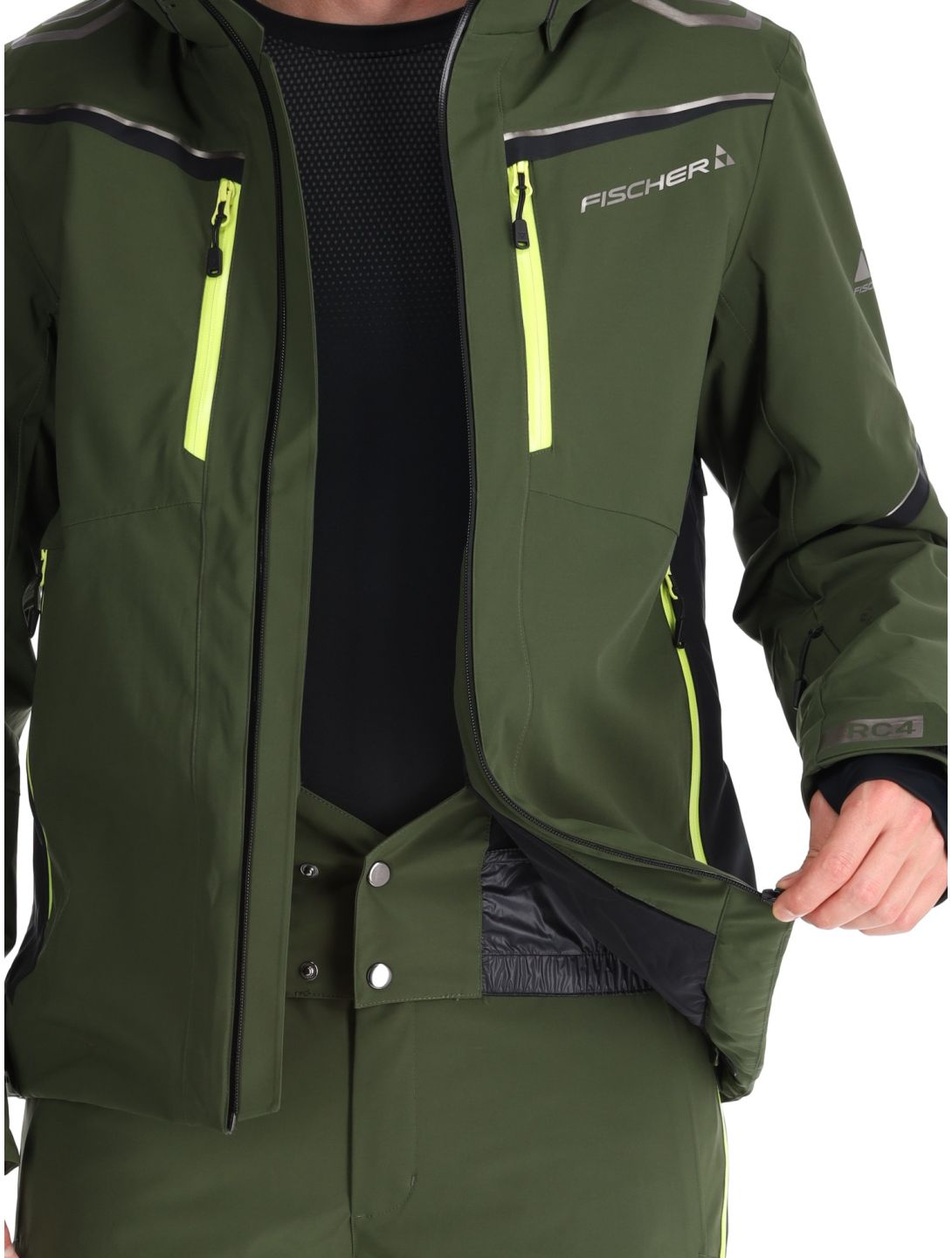 Fischer, RC4 ski jacket men Rifle Green green 