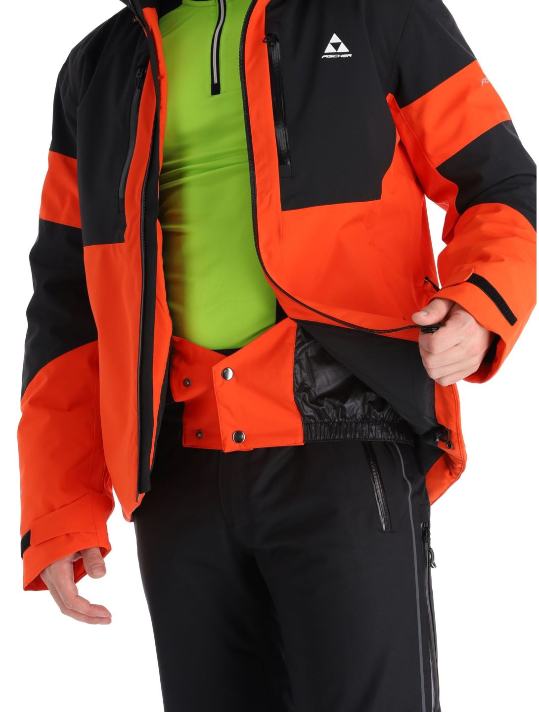 Fischer, Semmering ski jacket men Red Tomato black, red 