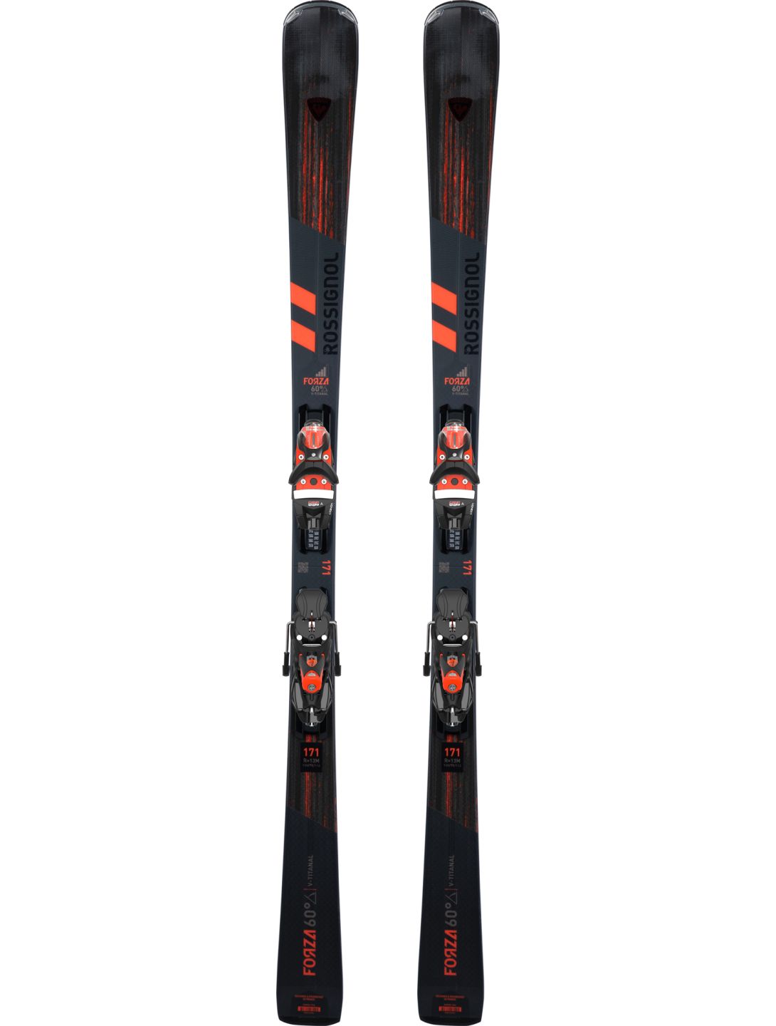 Rossignol, Forza 60° V-ti + Konect NX12 skis unisex Black black 