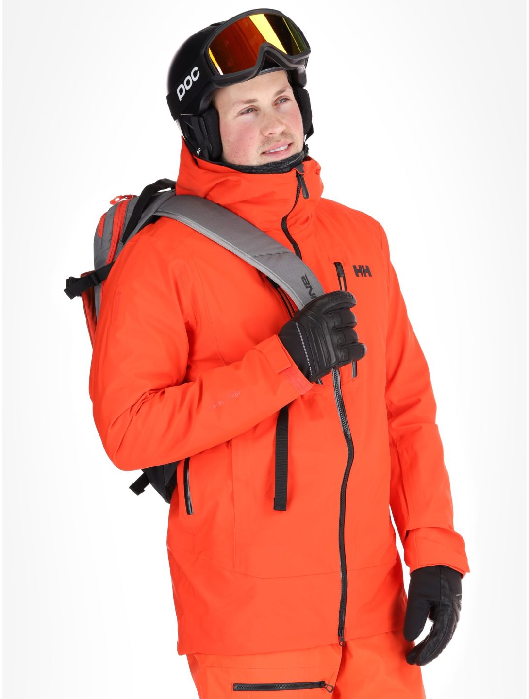 Helly Hansen, Alpha 3L Long Shell hardshell ski jacket men Cherry Tomato orange 