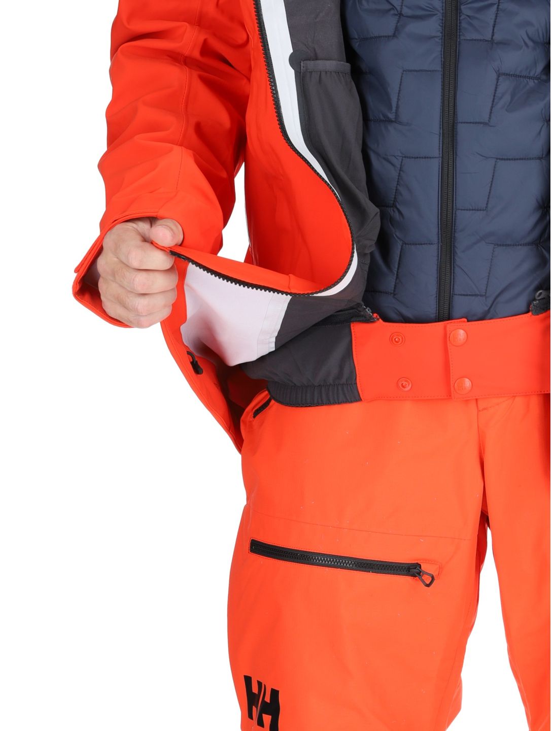 Helly Hansen, Alpha 3L Long Shell hardshell ski jacket men Cherry Tomato orange 