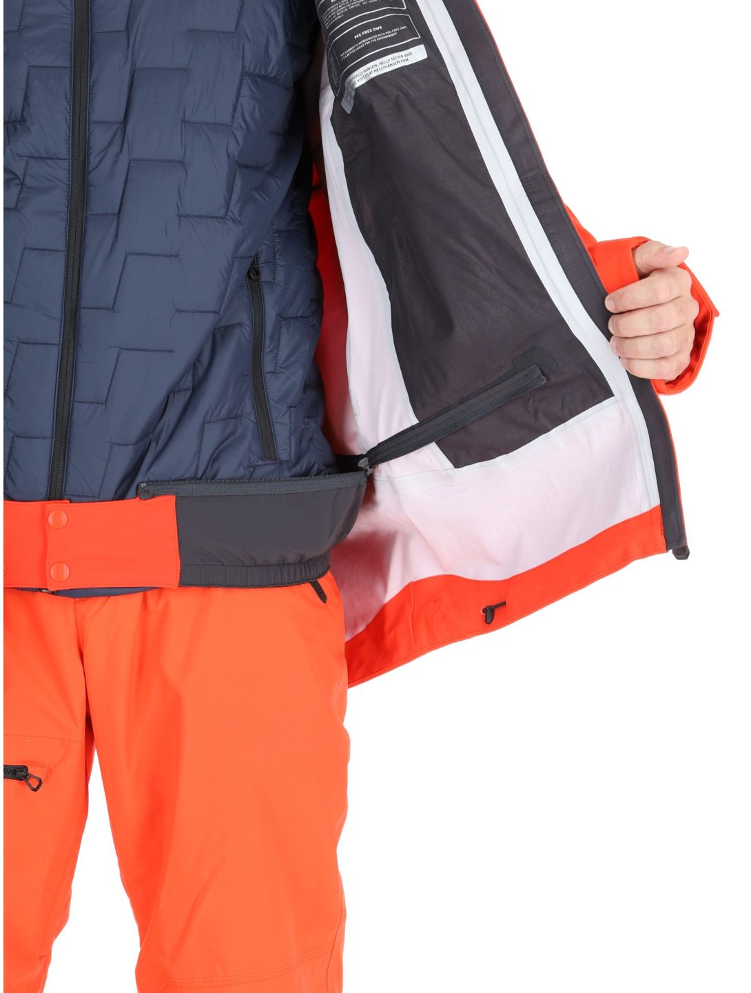 Helly Hansen, Alpha 3L Long Shell hardshell ski jacket men Cherry Tomato orange 